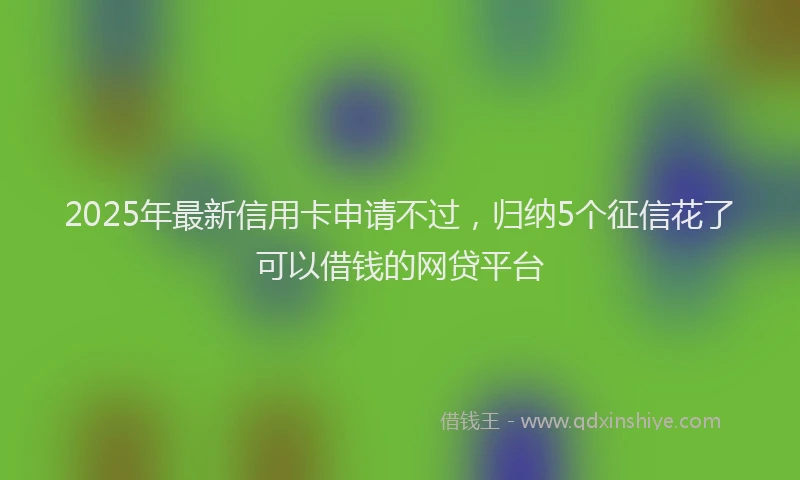 2025年最新信用卡申请不过，归纳5个征信花了可以借钱的网贷平台
