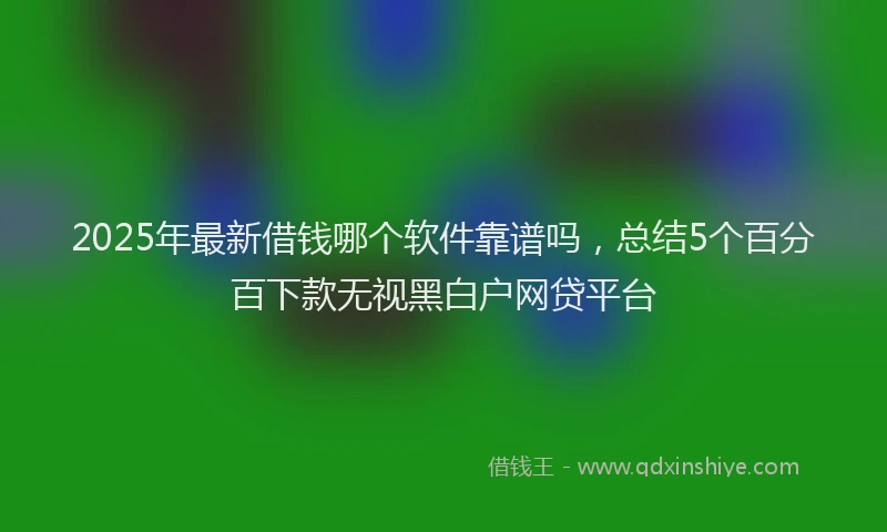 2025年最新借钱哪个软件靠谱吗，总结5个百分百下款无视黑白户网贷平台