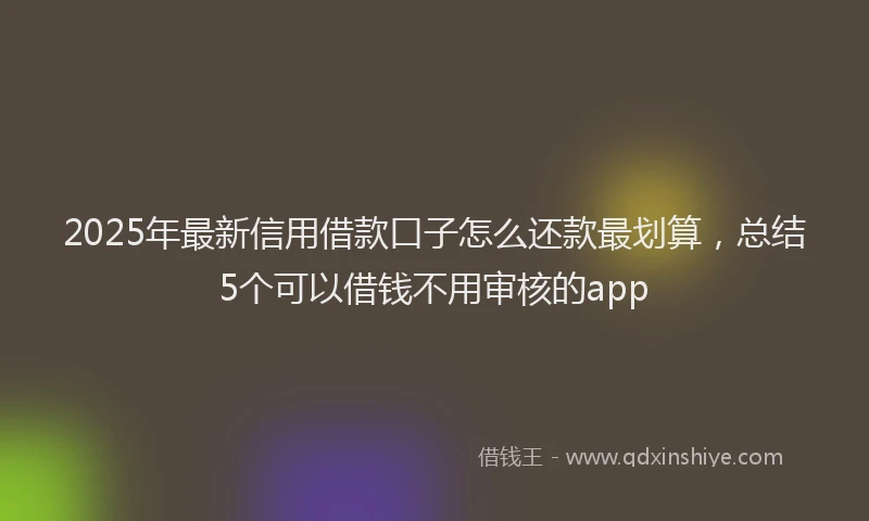 2025年最新信用借款口子怎么还款最划算，总结5个可以借钱不用审核的app