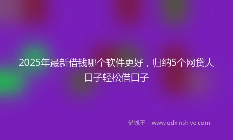 2025年最新借钱哪个软件更好，归纳5个网贷大口子轻松借口子