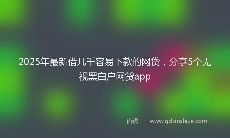 2025年最新借几千容易下款的网贷，分享5个无视黑白户网贷app