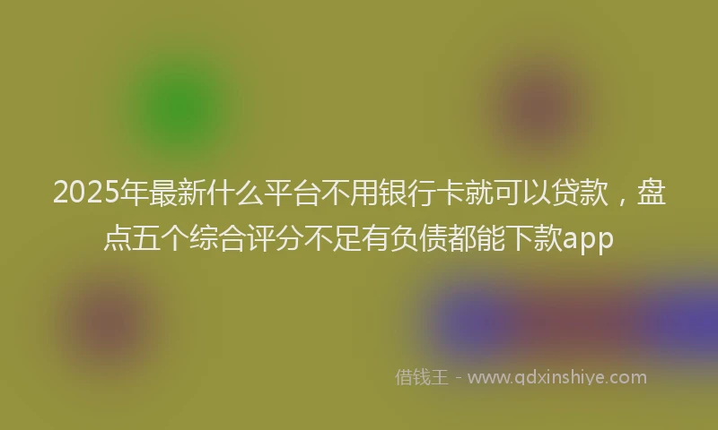 2025年最新什么平台不用银行卡就可以贷款，盘点五个综合评分不足有负债都能下款app