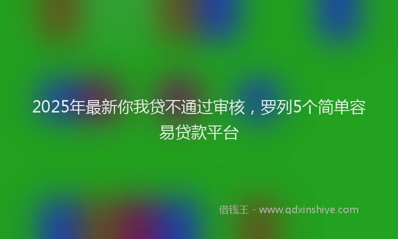 2025年最新你我贷不通过审核，罗列5个简单容易贷款平台