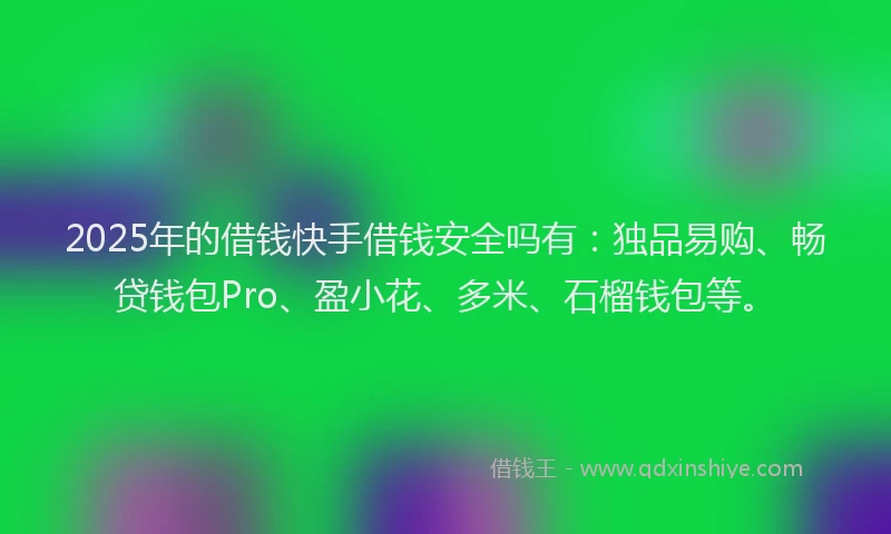2025年的借钱快手借钱安全吗有：独品易购、畅贷钱包Pro、盈小花、多米、石榴钱包等。