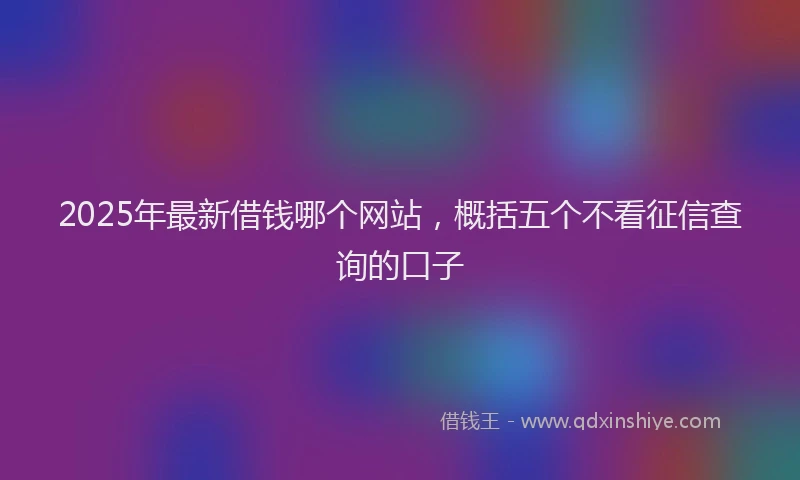 2025年最新借钱哪个网站，概括五个不看征信查询的口子