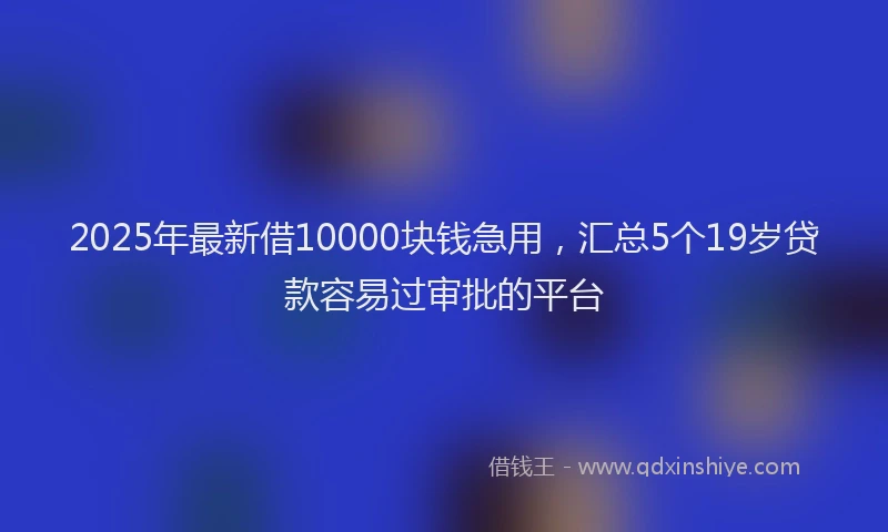 2025年最新借10000块钱急用，汇总5个19岁贷款容易过审批的平台