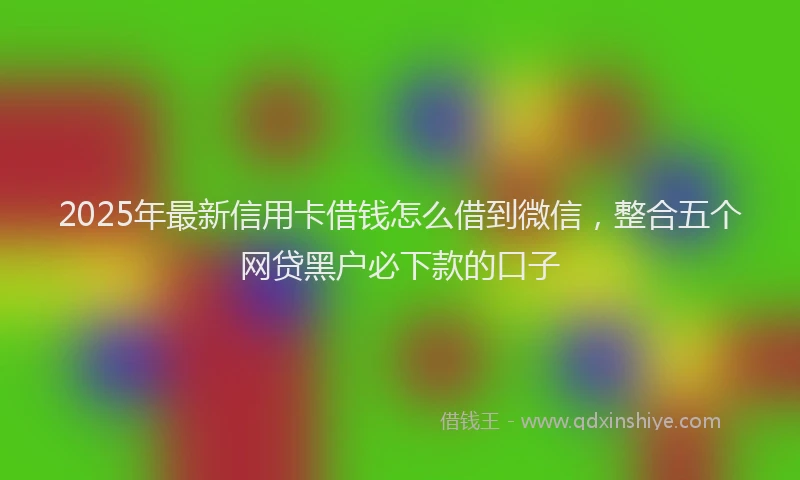 2025年最新信用卡借钱怎么借到微信，整合五个网贷黑户必下款的口子