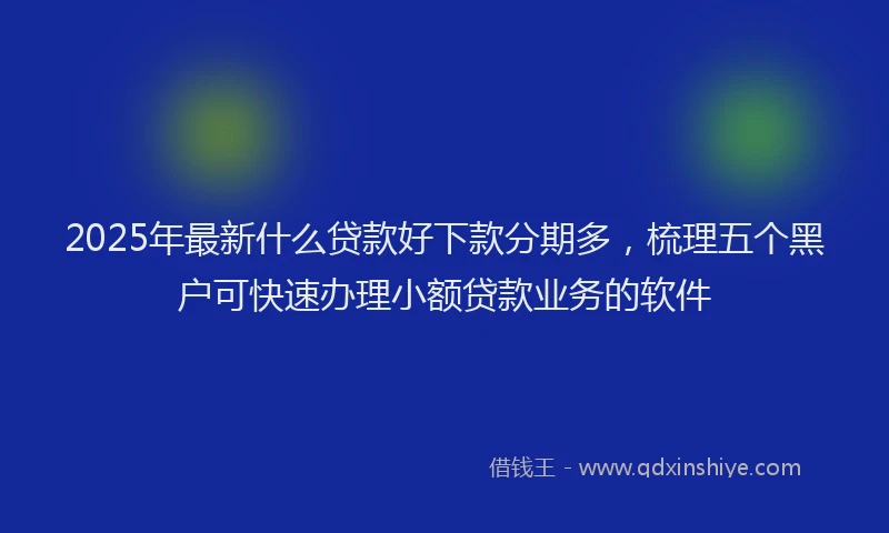 2025年最新什么贷款好下款分期多，梳理五个黑户可快速办理小额贷款业务的软件