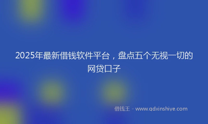 2025年最新借钱软件平台，盘点五个无视一切的网贷口子