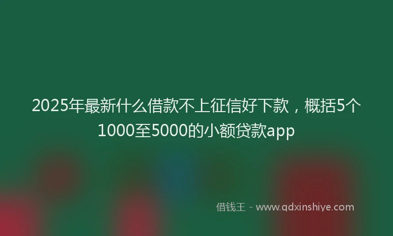 2025年最新什么借款不上征信好下款，概括5个1000至5000的小额贷款app