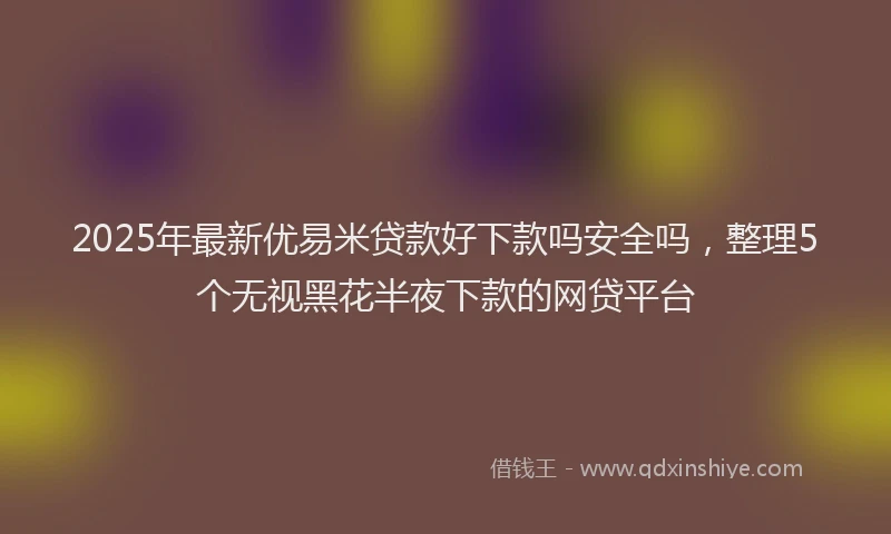 2025年最新优易米贷款好下款吗安全吗，整理5个无视黑花半夜下款的网贷平台
