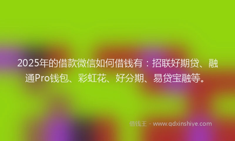 2025年的借款微信如何借钱有：招联好期贷、融通Pro钱包、彩虹花、好分期、易贷宝融等。
