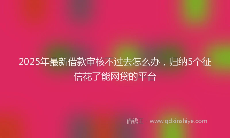 2025年最新借款审核不过去怎么办，归纳5个征信花了能网贷的平台