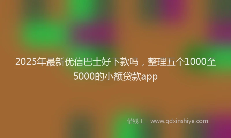 2025年最新优信巴士好下款吗，整理五个1000至5000的小额贷款app