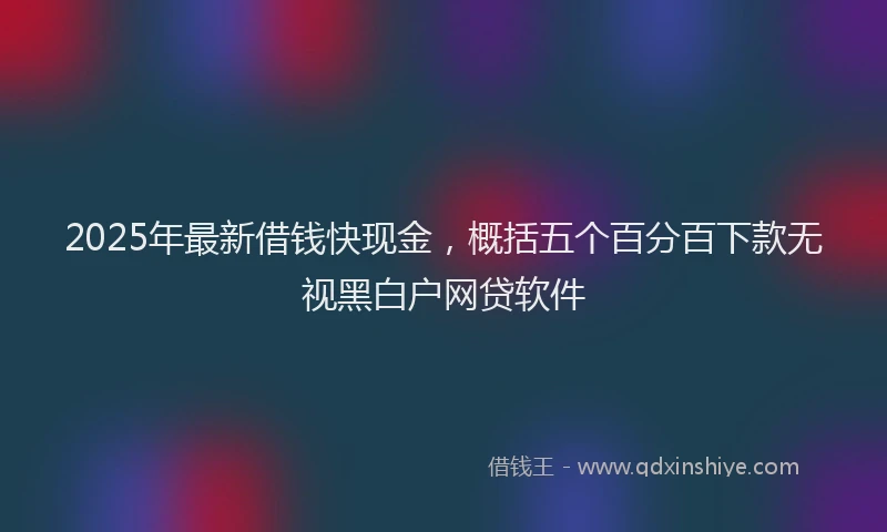 2025年最新借钱快现金，概括五个百分百下款无视黑白户网贷软件