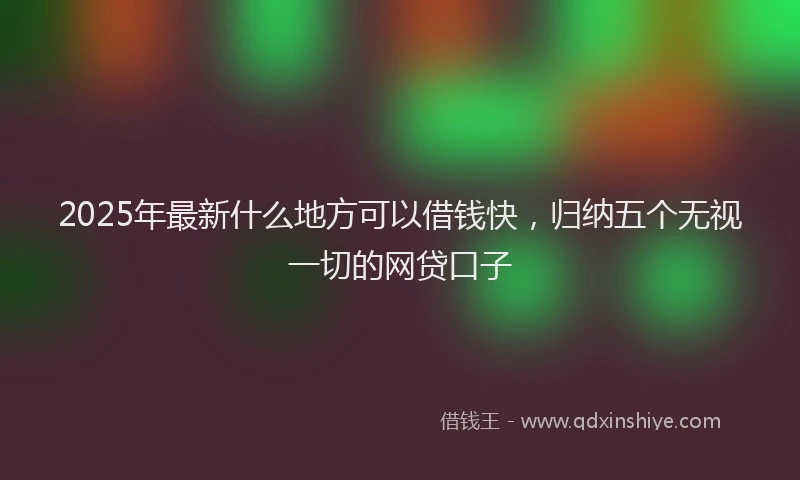 2025年最新什么地方可以借钱快，归纳五个无视一切的网贷口子