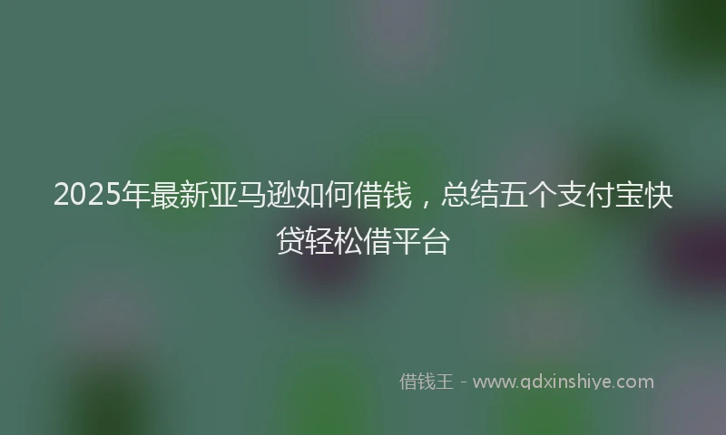 2025年最新亚马逊如何借钱，总结五个支付宝快贷轻松借平台