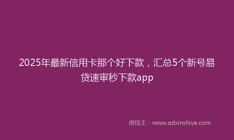 2025年最新信用卡那个好下款，汇总5个新号易贷速审秒下款app