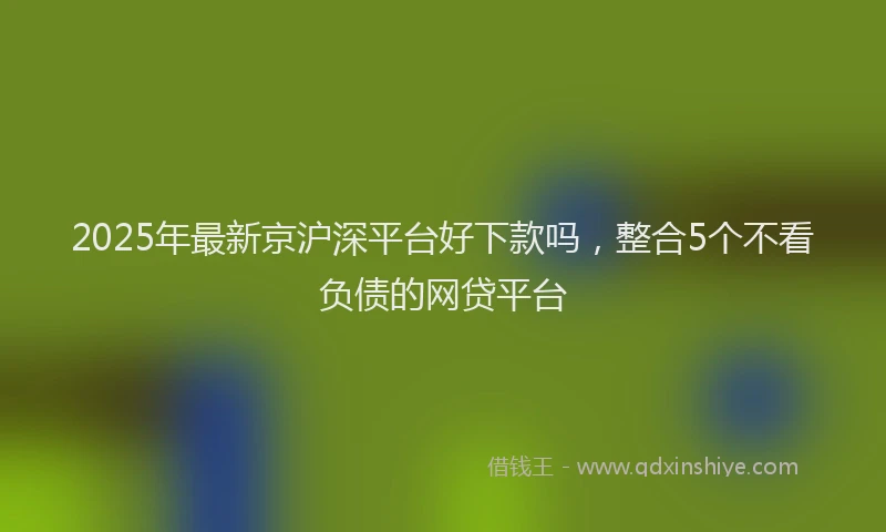2025年最新京沪深平台好下款吗，整合5个不看负债的网贷平台