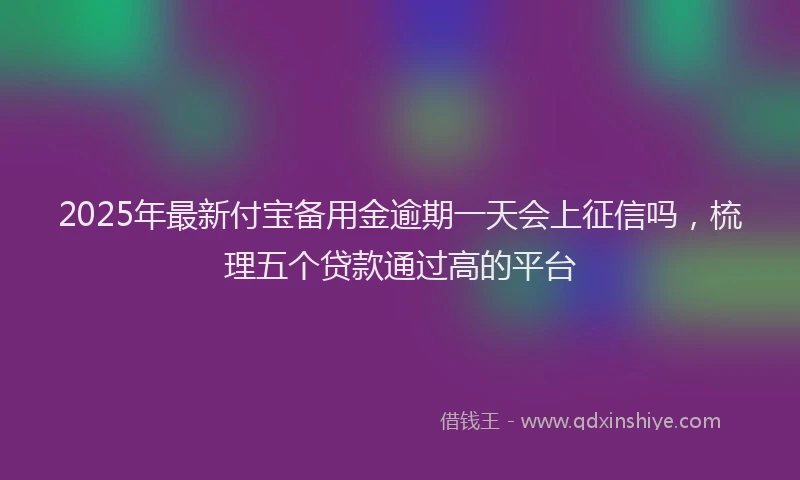 2025年最新付宝备用金逾期一天会上征信吗，梳理五个贷款通过高的平台