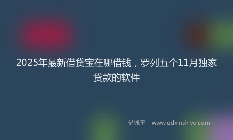 2025年最新借贷宝在哪借钱，罗列五个11月独家贷款的软件