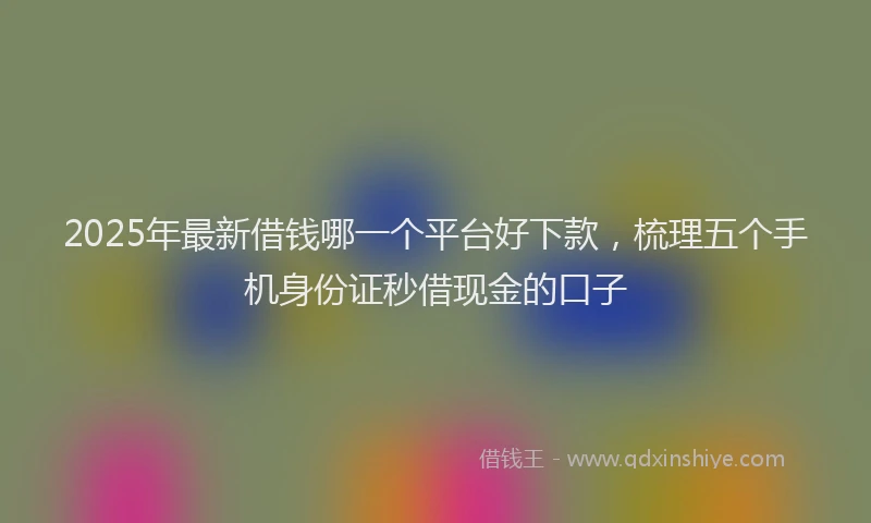 2025年最新借钱哪一个平台好下款，梳理五个手机身份证秒借现金的口子