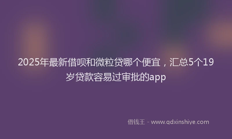 2025年最新借呗和微粒贷哪个便宜，汇总5个19岁贷款容易过审批的app