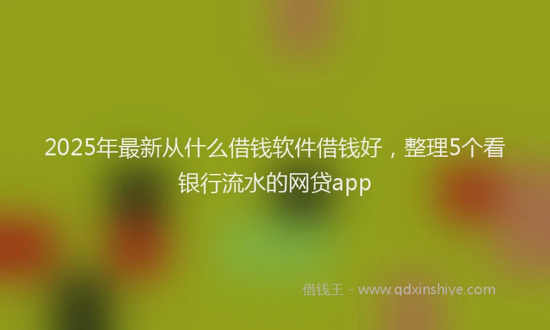 2025年最新从什么借钱软件借钱好，整理5个看银行流水的网贷app