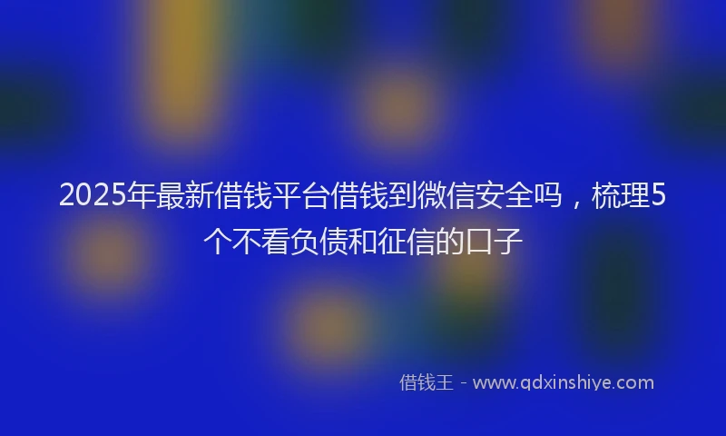 2025年最新借钱平台借钱到微信安全吗，梳理5个不看负债和征信的口子