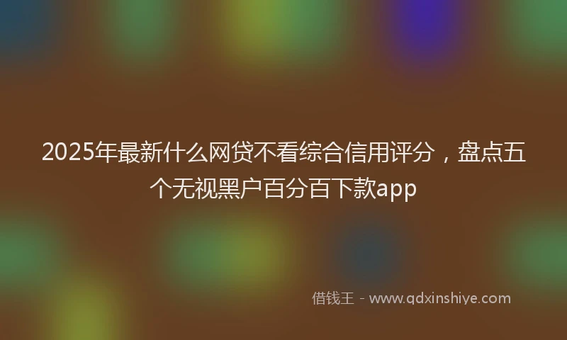2025年最新什么网贷不看综合信用评分，盘点五个无视黑户百分百下款app