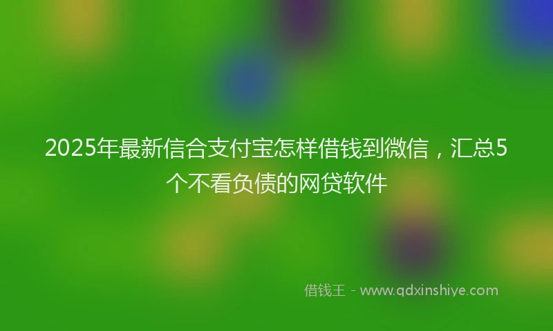 2025年最新信合支付宝怎样借钱到微信，汇总5个不看负债的网贷软件