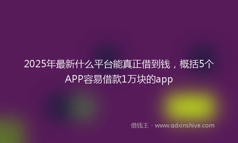2025年最新什么平台能真正借到钱，概括5个APP容易借款1万块的app