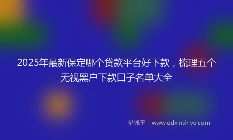2025年最新保定哪个贷款平台好下款，梳理五个无视黑户下款口子名单大全