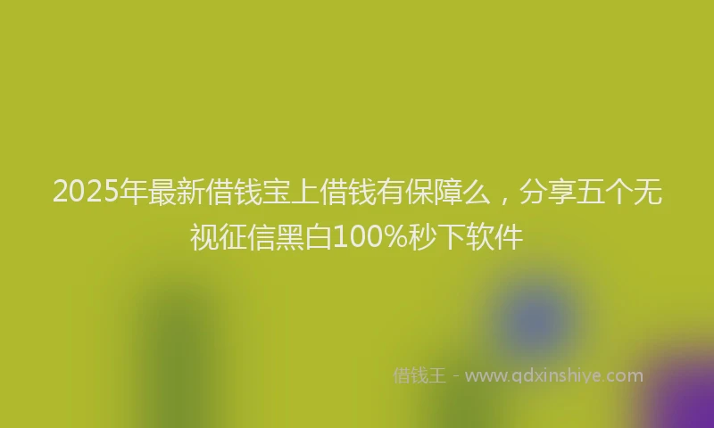 2025年最新借钱宝上借钱有保障么，分享五个无视征信黑白100%秒下软件