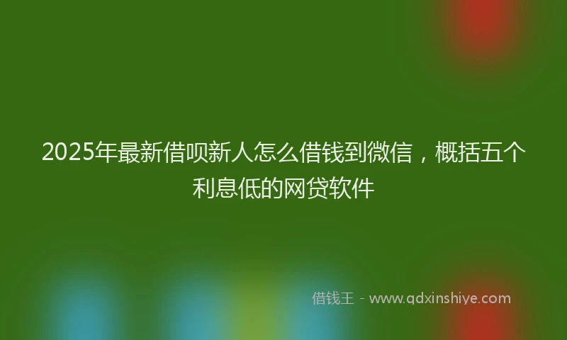 2025年最新借呗新人怎么借钱到微信，概括五个利息低的网贷软件