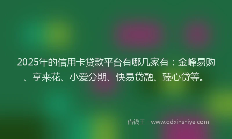2025年的信用卡贷款平台有哪几家有：金峰易购、享来花、小爱分期、快易贷融、臻心贷等。