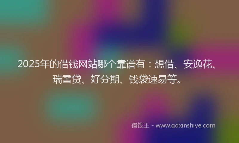 2025年的借钱网站哪个靠谱有：想借、安逸花、瑞雪贷、好分期、钱袋速易等。