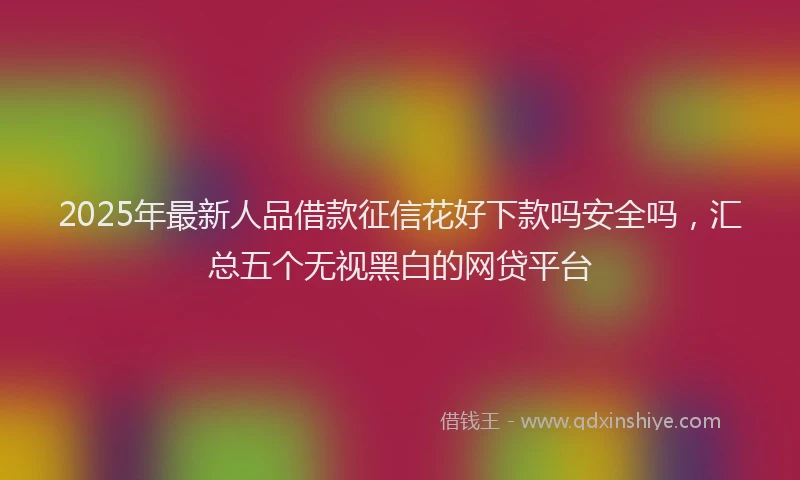 2025年最新人品借款征信花好下款吗安全吗，汇总五个无视黑白的网贷平台