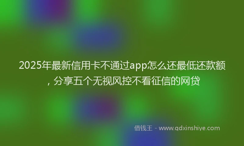 2025年最新信用卡不通过app怎么还最低还款额，分享五个无视风控不看征信的网贷