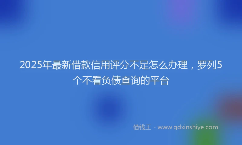 2025年最新借款信用评分不足怎么办理，罗列5个不看负债查询的平台