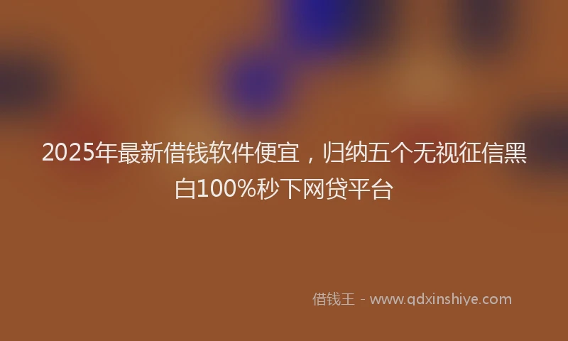 2025年最新借钱软件便宜，归纳五个无视征信黑白100%秒下网贷平台
