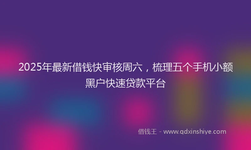 2025年最新借钱快审核周六，梳理五个手机小额黑户快速贷款平台
