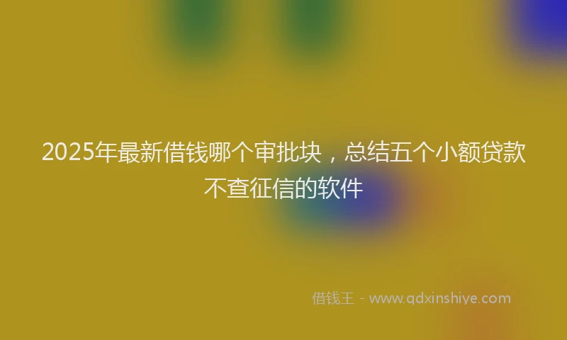 2025年最新借钱哪个审批块，总结五个小额贷款不查征信的软件