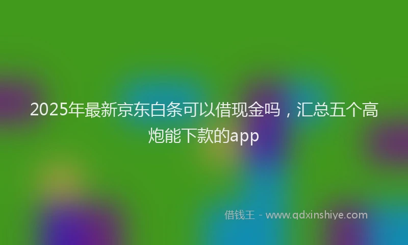 2025年最新京东白条可以借现金吗，汇总五个高炮能下款的app