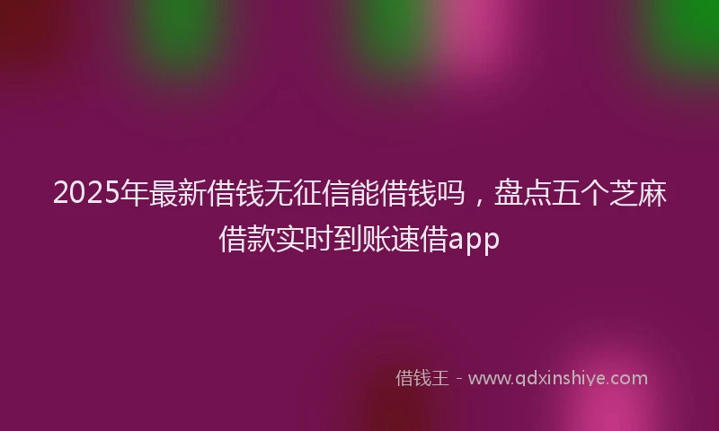 2025年最新借钱无征信能借钱吗，盘点五个芝麻借款实时到账速借app