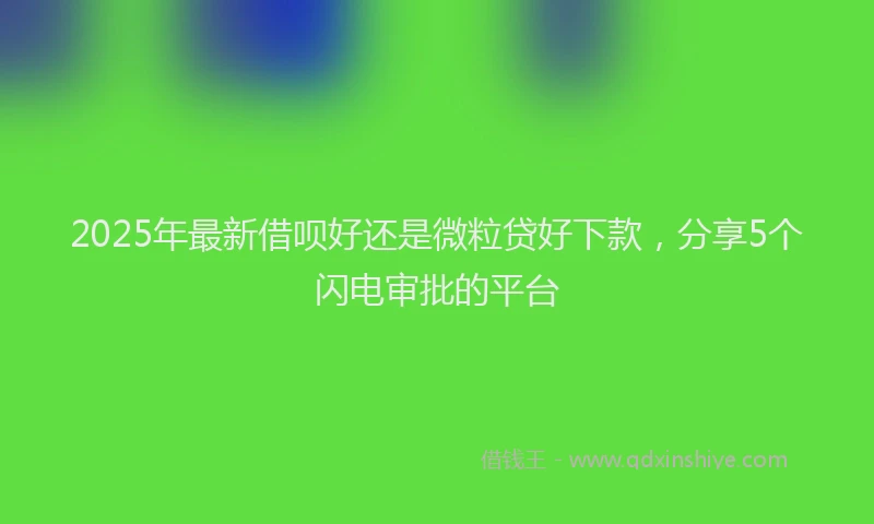 2025年最新借呗好还是微粒贷好下款，分享5个闪电审批的平台