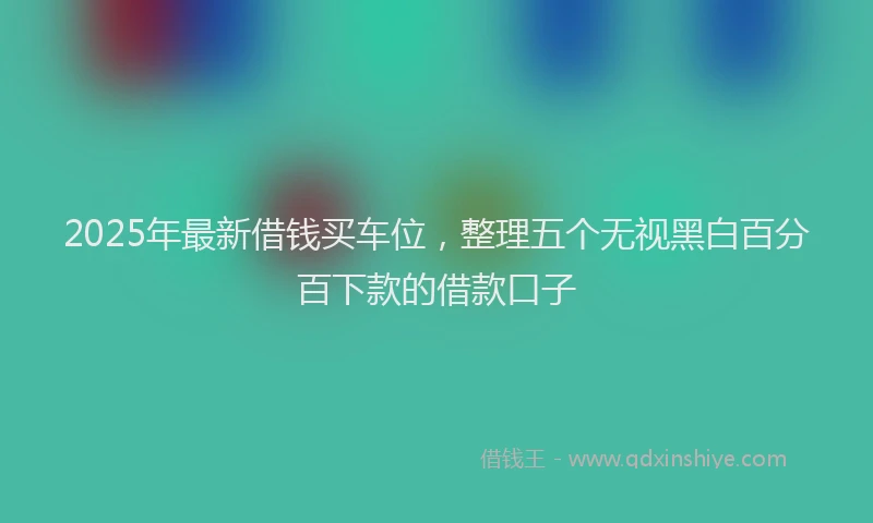 2025年最新借钱买车位，整理五个无视黑白百分百下款的借款口子