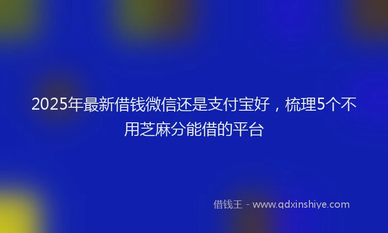 2025年最新借钱微信还是支付宝好，梳理5个不用芝麻分能借的平台