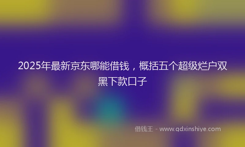 2025年最新京东哪能借钱，概括五个超级烂户双黑下款口子
