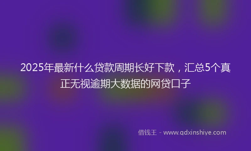 2025年最新什么贷款周期长好下款，汇总5个真正无视逾期大数据的网贷口子